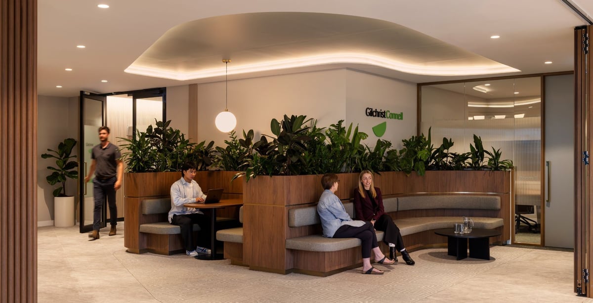 Interior design of Gilchrist Connell legal office in Melbourne