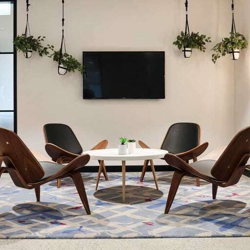 lobby area of a hybrid workplace
