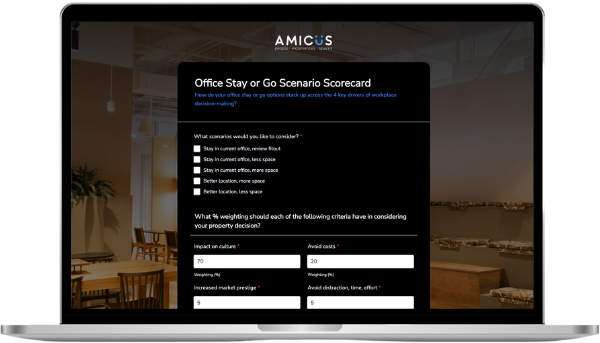 Office Stay or Go Scenario Scorecard Mockup
