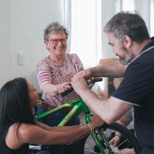 People doing a team building exercise