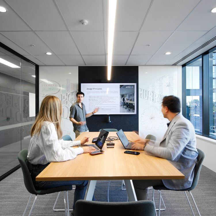 workplace analytics being used in a meeting room
