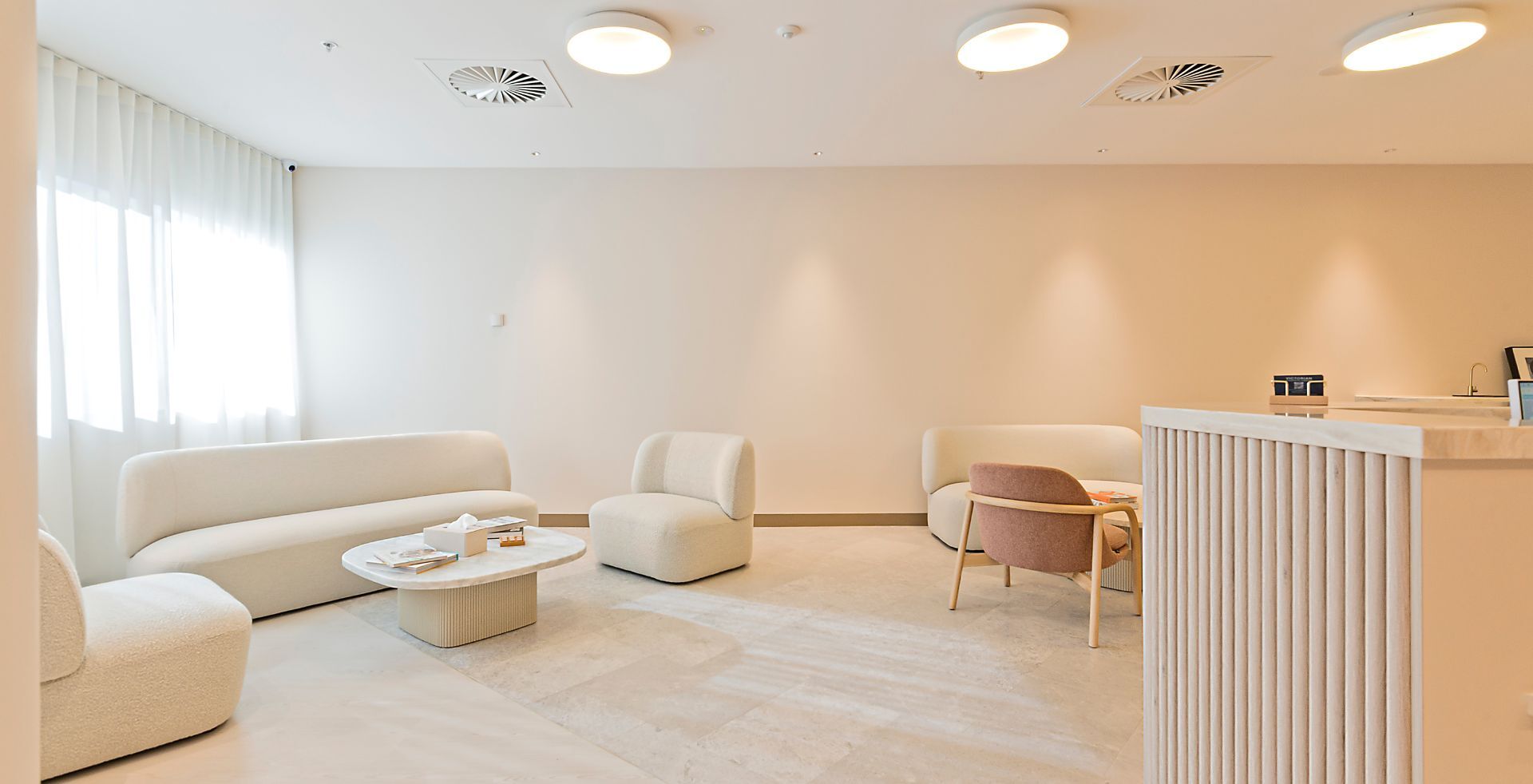 waiting room area in medical clinic