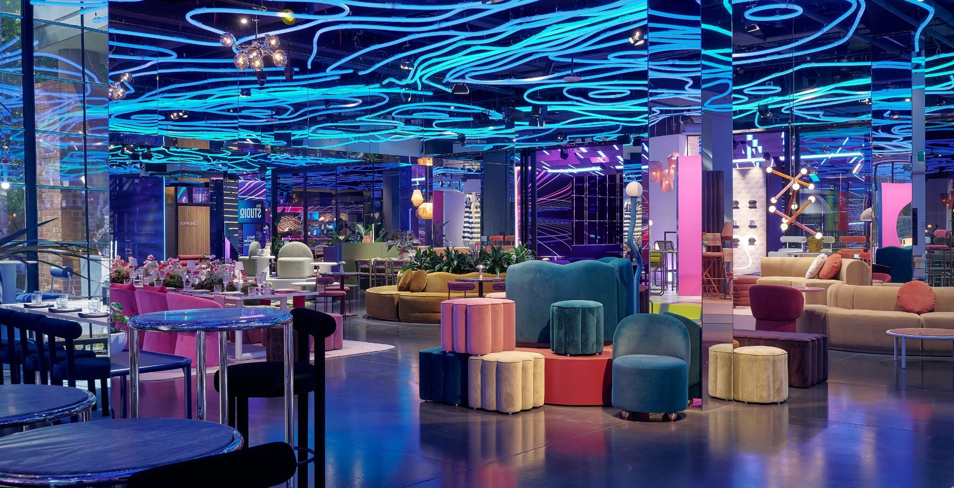 Custom furniture in commercial showroom