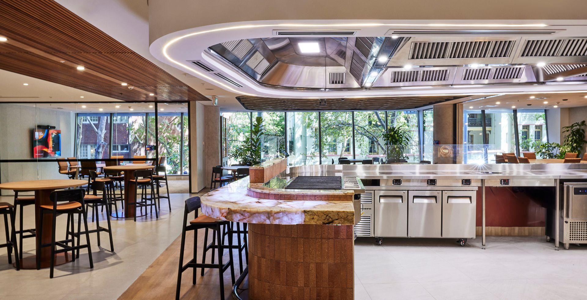 commercial kitchen in office fitout