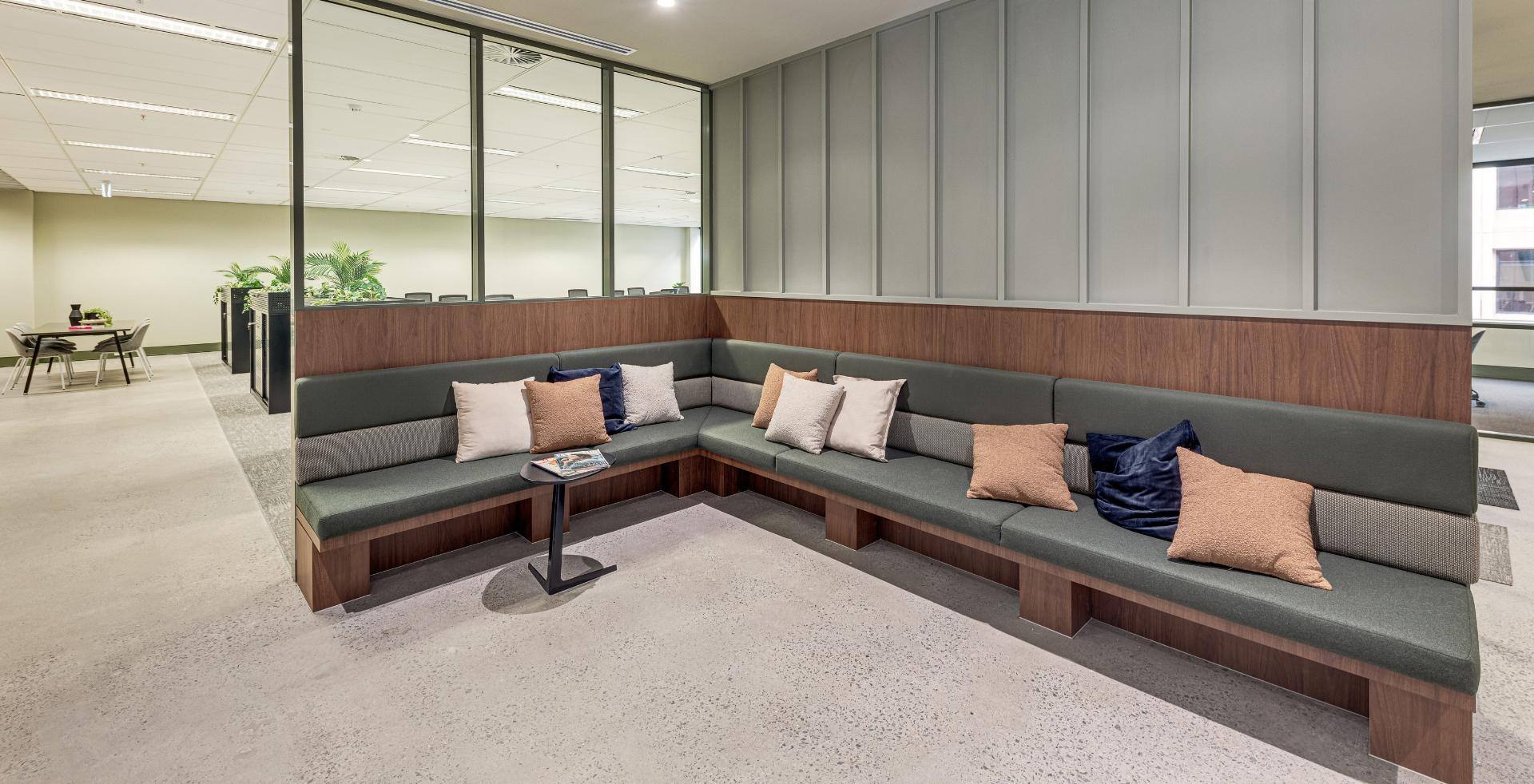 reception seating area for spec suite