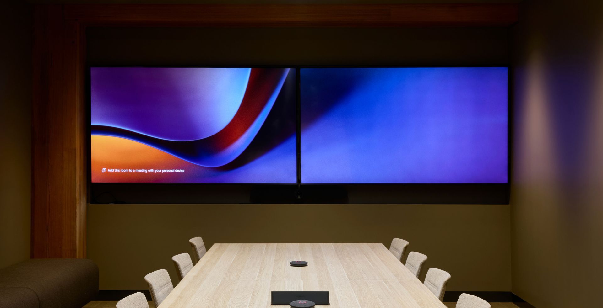 Commercial Interior Design Boardroom with AV technology 