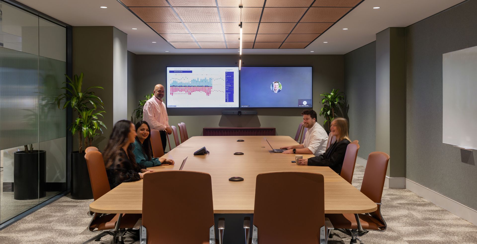 Commercial Interior Design Boardroom with AV technology 