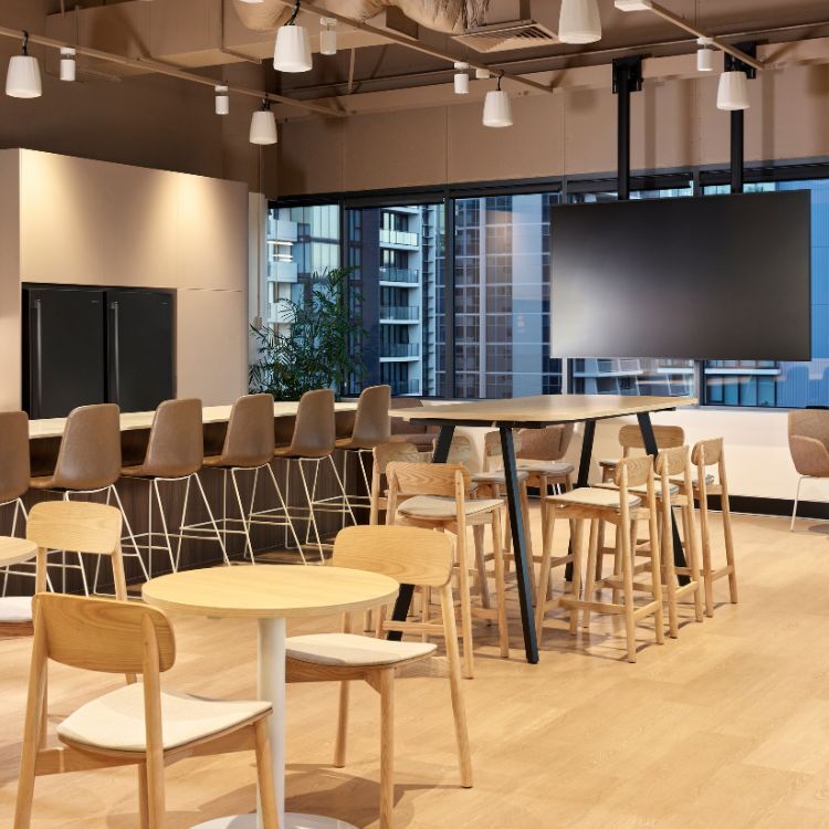 modern office breakout space