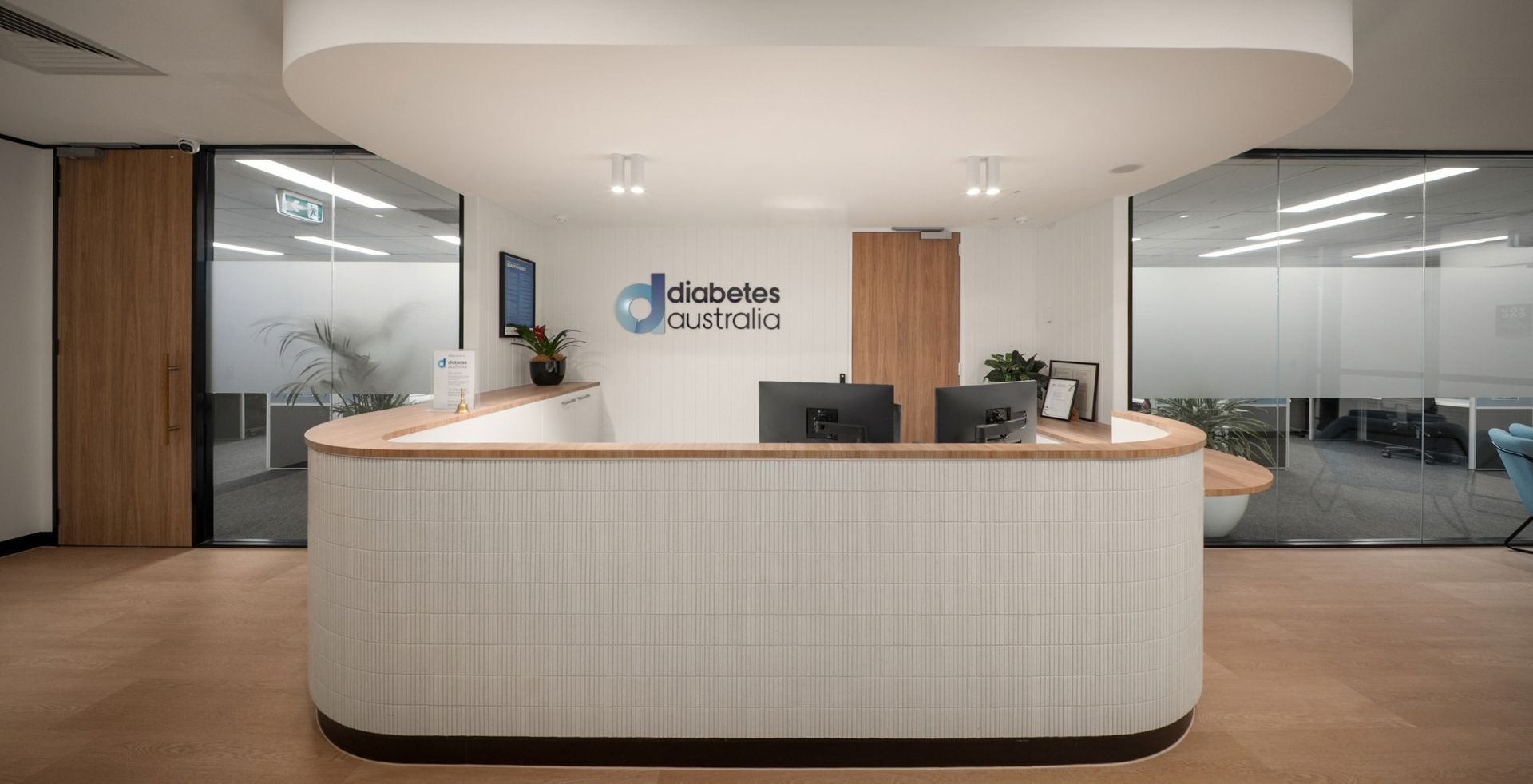 Reception and front-of-house area of Diabetes Australia's office