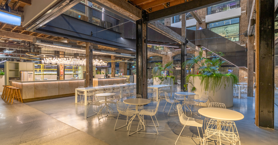Open breakout space for Domain fitout in Sydney