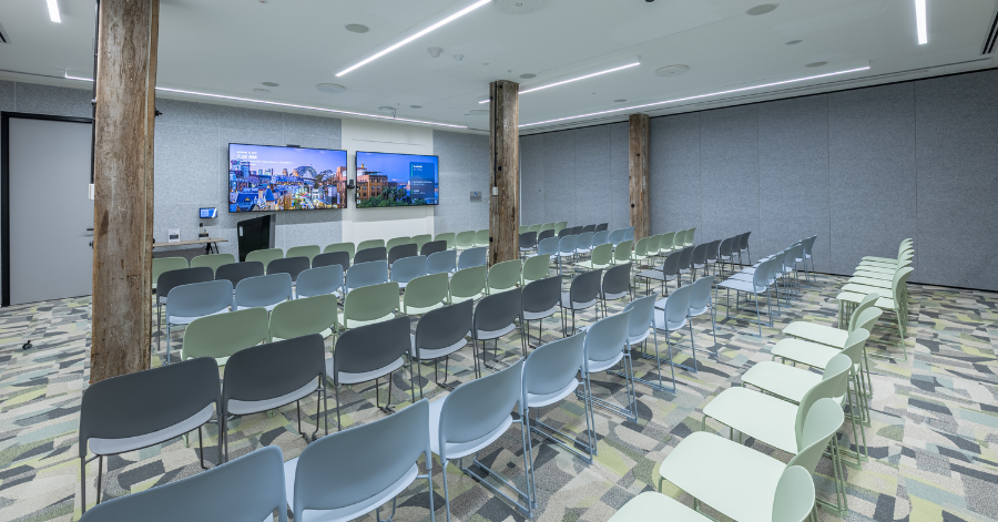 Open boardroom for Domain office fitout in Sydney