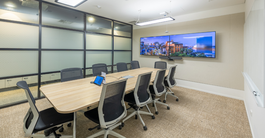 Boardroom for Domain's new office fitout in Sydney