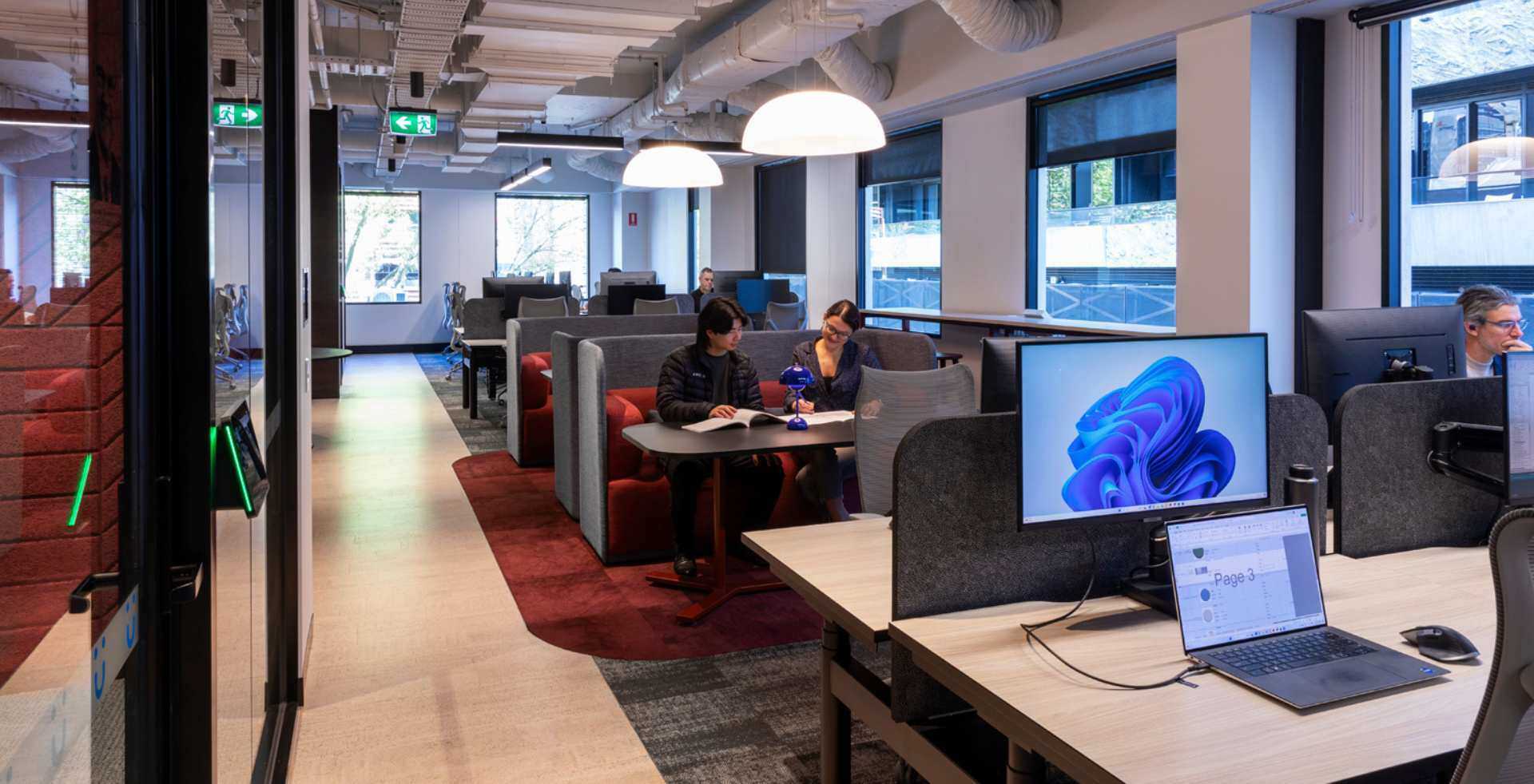 office desks and booths