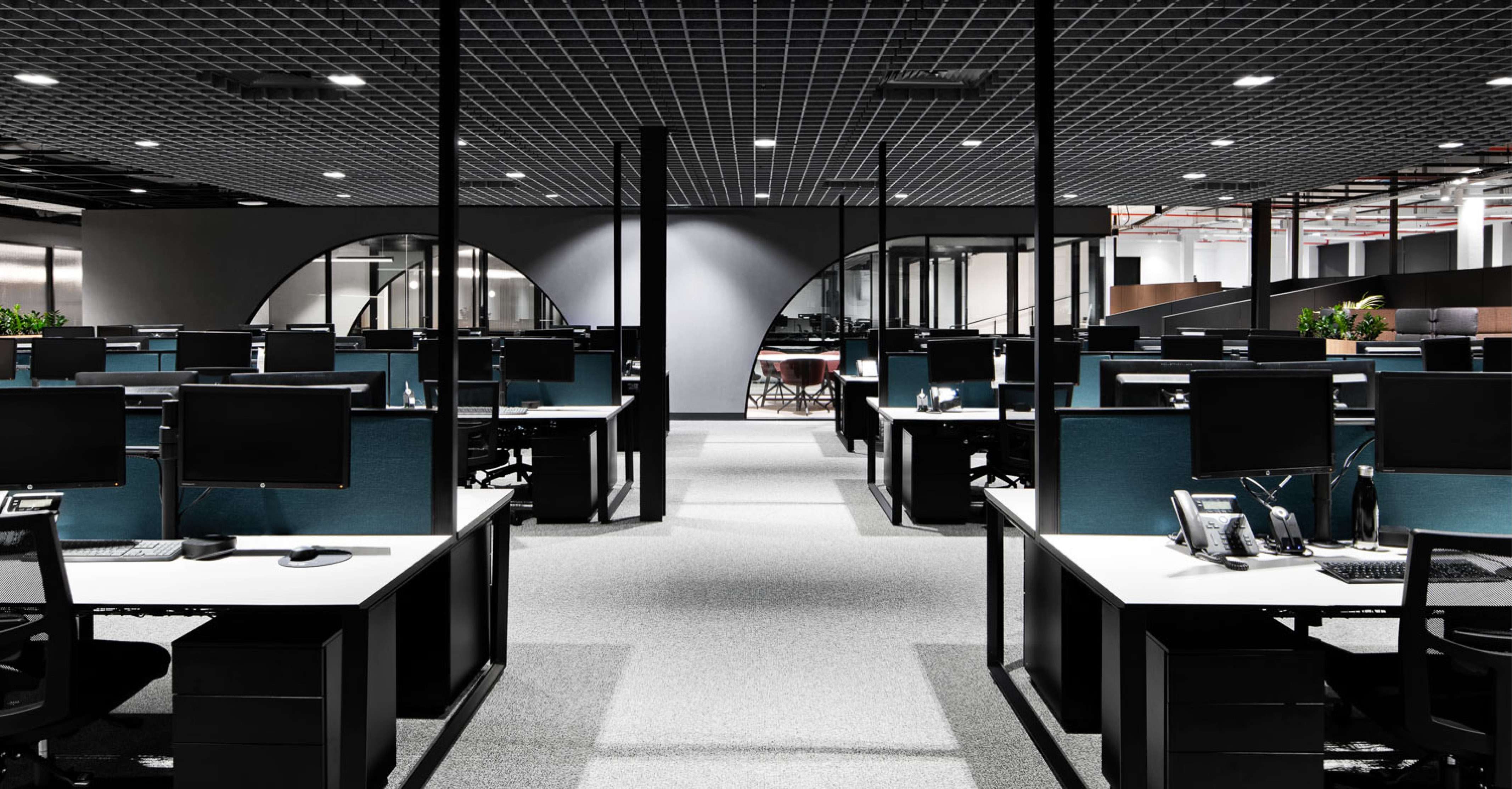 A modern office space designed with workplace culture 
