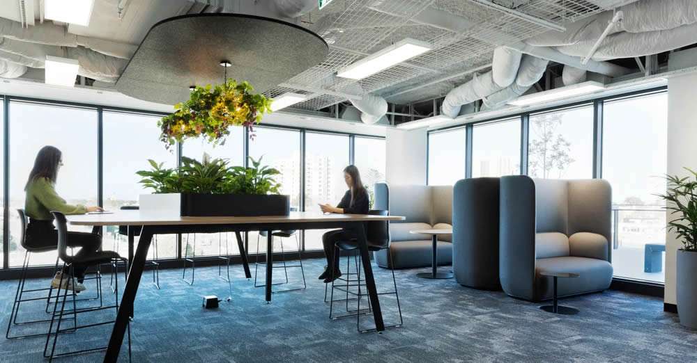 Person working in a hybrid working space