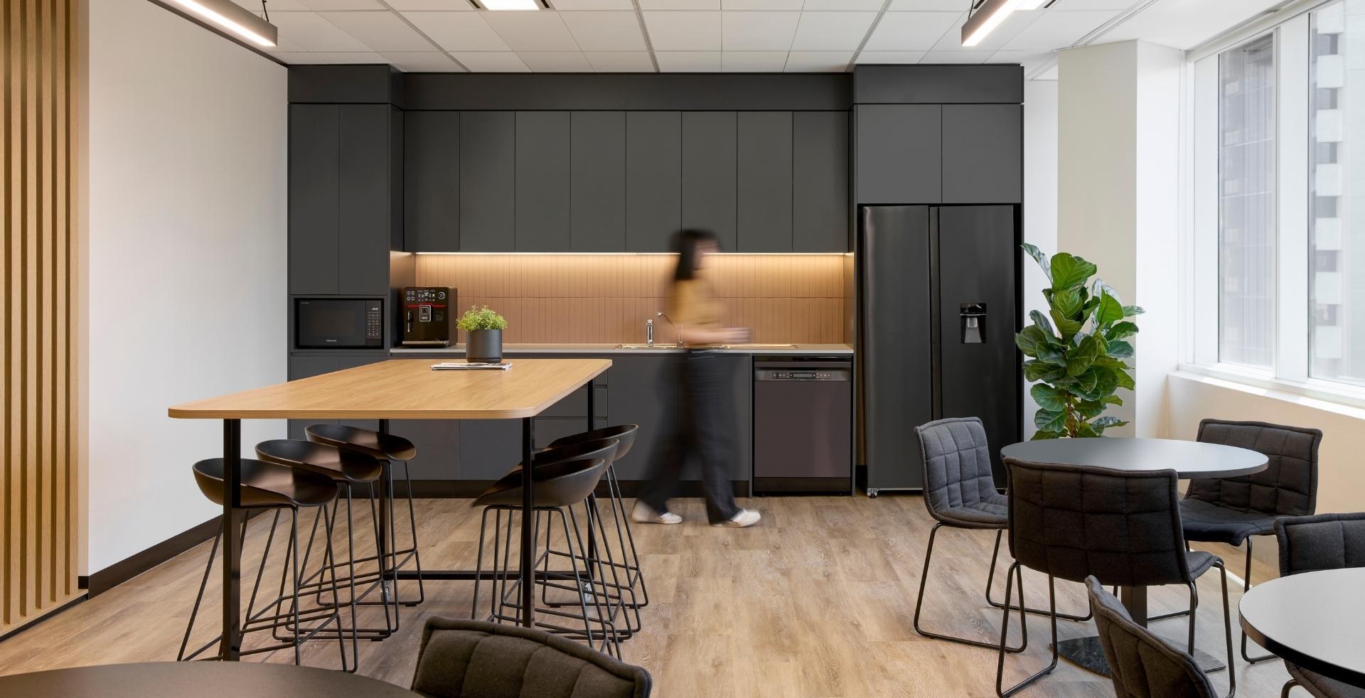 Modern open kitchen and breakout space