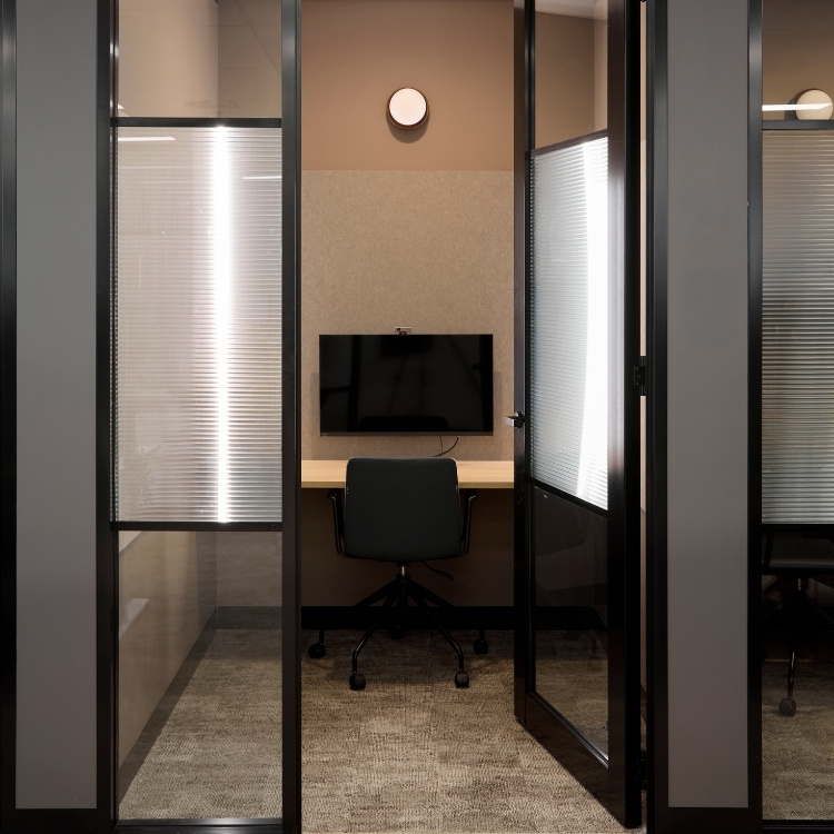 Modern private single person meeting room