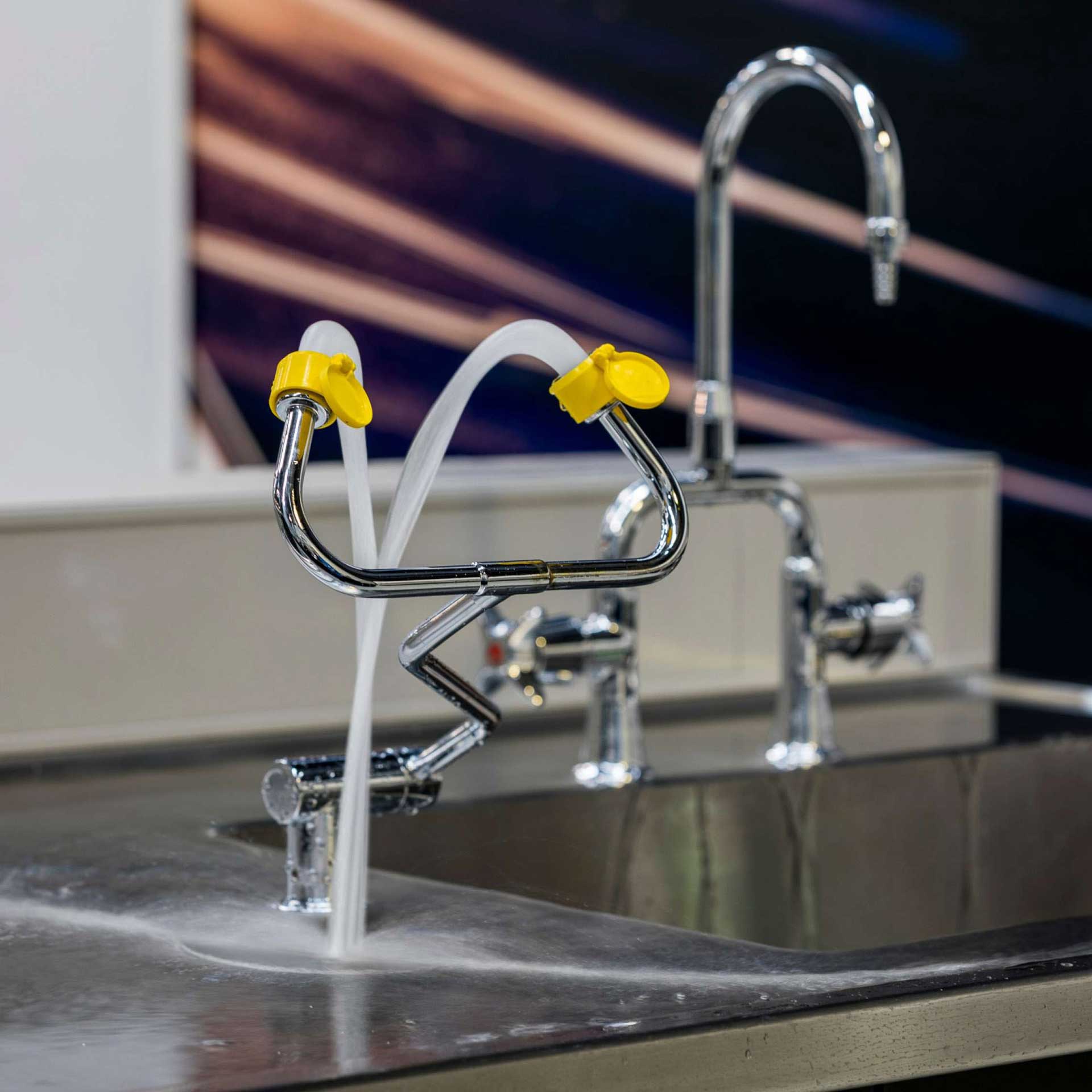 lab fitout detail with tap and sink