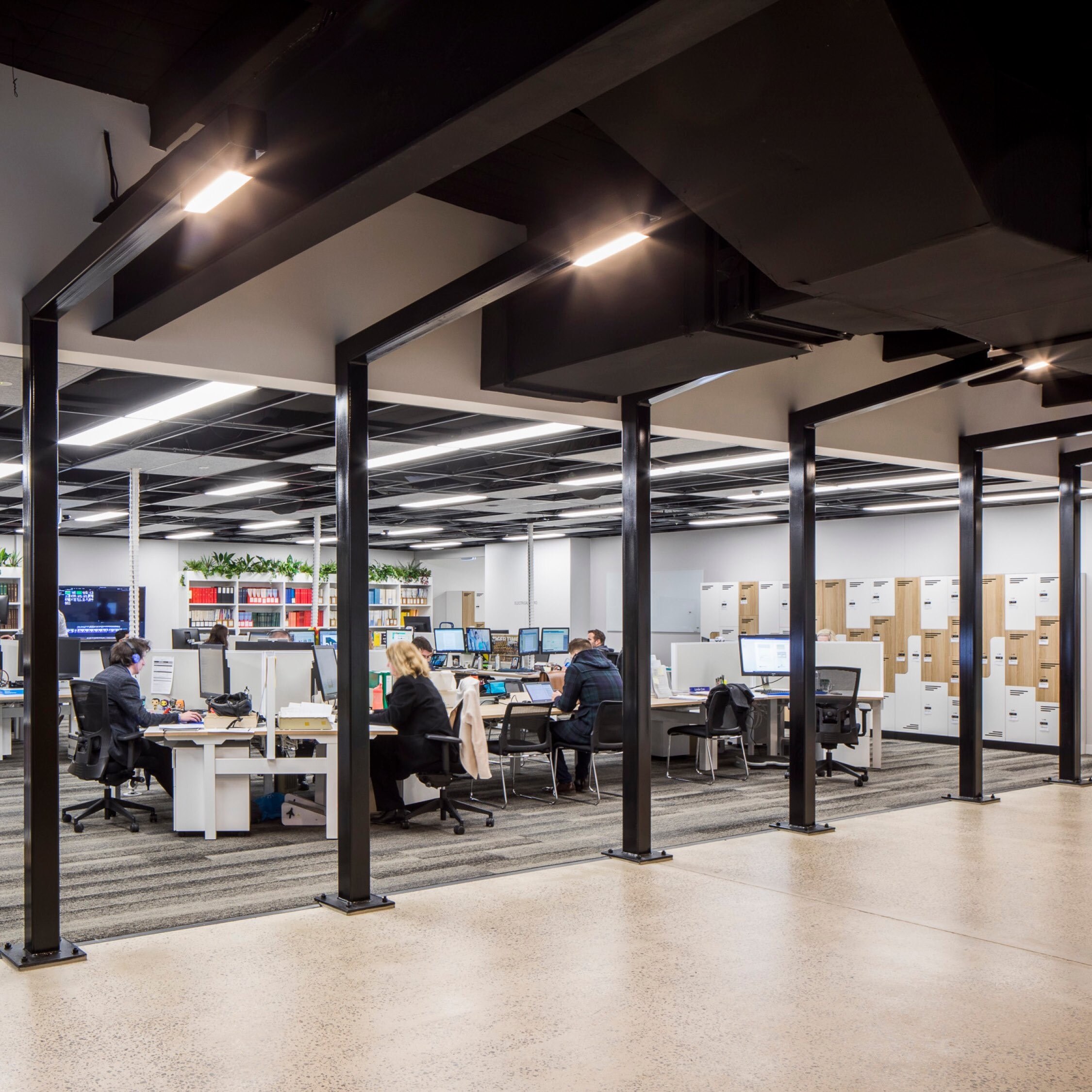 Office area with open space and lots of light.