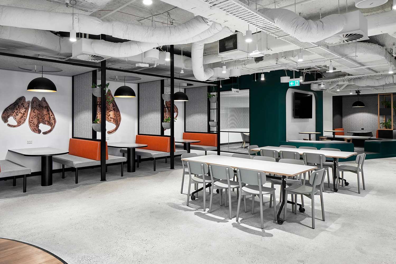 Well-styled dining area at Hydro Group office.
