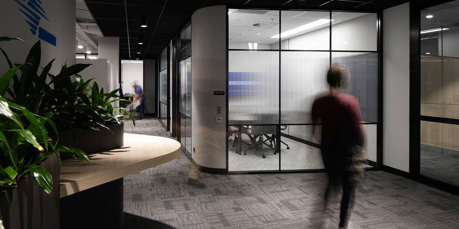 modern office interior with biophilic design