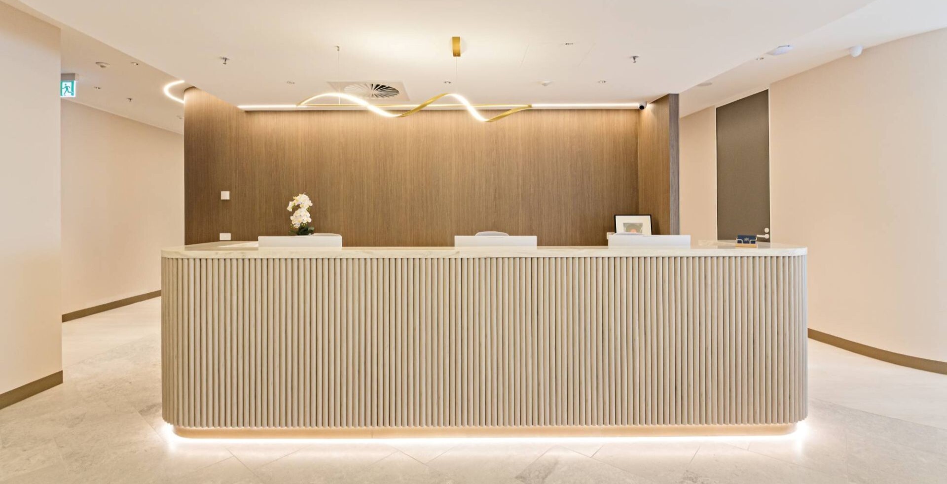 reception desk in a medical centre fitout