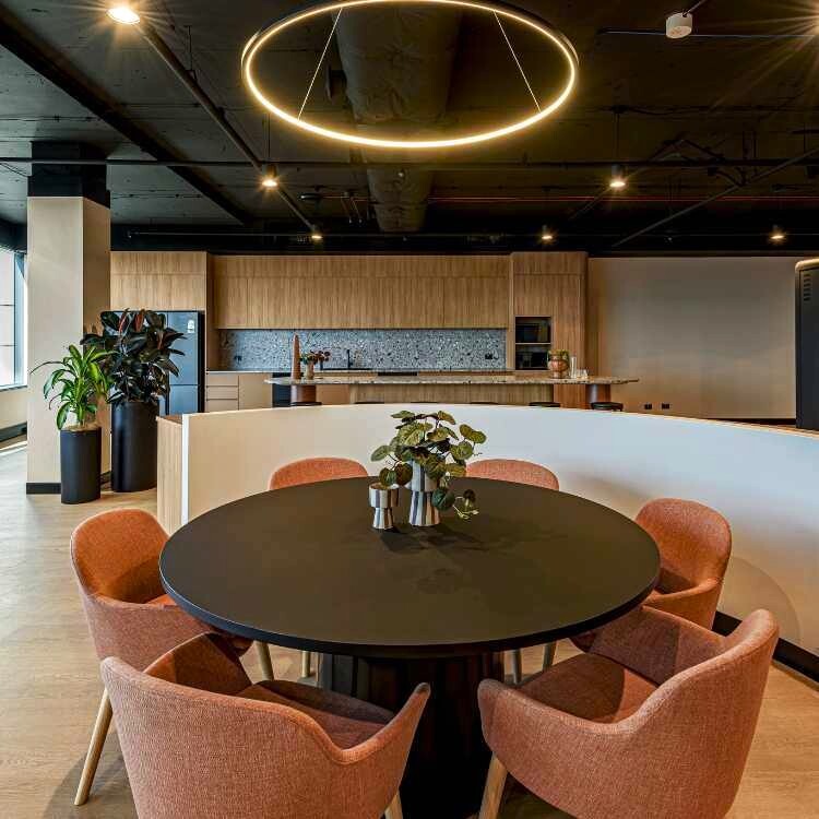 kitchen area in a Savills spec suite